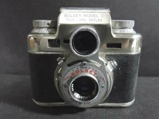 Vintage Bolsey Model C Twin Lens Reflex Film Camera In Case