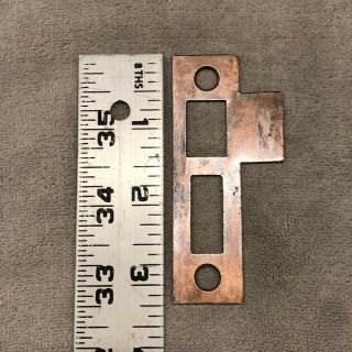 (1) Vintage 3 - 1/4” Cast Iron Door Mortise Lock Strike Plate Keeper Hardware