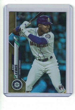 2020 Topps Series 1 Kyle Lewis 64 Rookie Rc Gold Foil Parallel Mariners