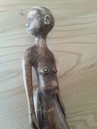 Final Price Vintage Carved Wooden African Lady Authentic Primitive Tribal Nude