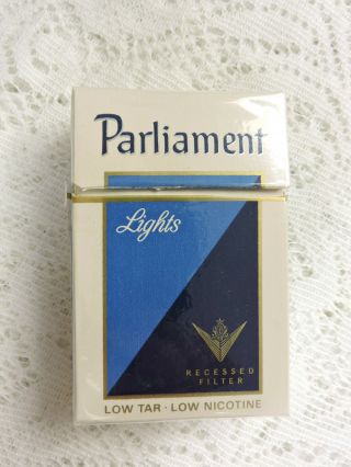 Vintage Parliament Lights Filter Cigarette Pack Empty Hard Box Display Only