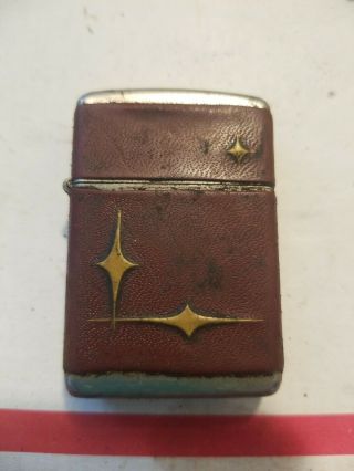 Vintage Art Deco Designed Leather Covered Champ Lighter Austria Patent Pend