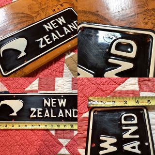 Vintage - Looking Zealand Metal License Plate,  Made In Nz.  Neat