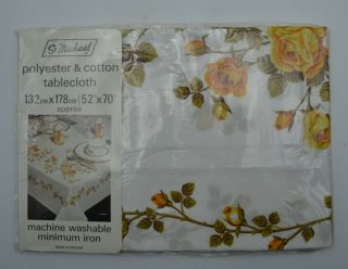 Vintage 1970s St Michael Tablecloth 132cm X 178cm 52” X 70” In Bag