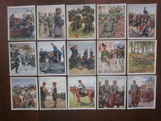15 German Cigarette Cards Of The Imperial German Army,  Issued 1934,  1/3