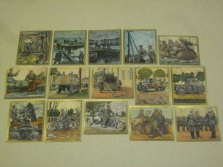15 Color German Cigarette Cards Of The German Army,  Issued 1933