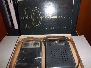 " Jewel " Vintage Transistor Radio Ex W Box Case Earpiece Instructions
