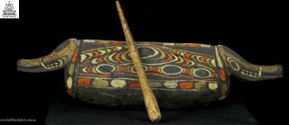 Stunning Decorated Carved Garamut Drum,  Blackwater,  Papua Guinea,  Oceanic