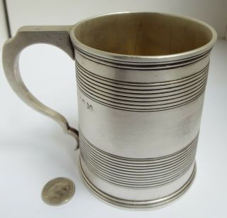 Lovely Early English Antique Georgian 1831 Solid Silver Half Pint Tankard Mug