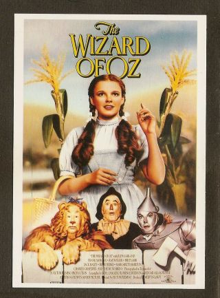 Judy Garland Postcard The Wizard Of Oz Movie Poster Card