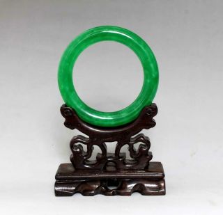 Perfect Rare Chinese Carved Natural Jadeite Bracelet Bangle 5.  8cm (k16)