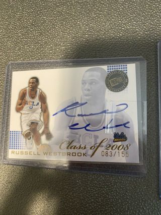 2008 Press Pass Class Of 2008 Russell Westbrook Rookie Rc Auto /155
