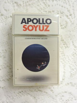 Vintage Apollo Soyuz Commemorative Cigarette Pack Empty Hard Box Display Only