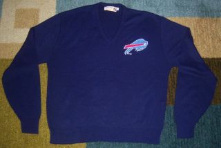 Authentic Vintage 1990 Buffalo Bills Logo 7 Stitched Blue Sweater Xl Jersey L