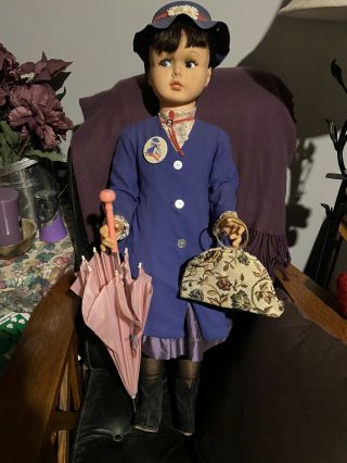 Vintage Horsman Mary Poppins Doll 36” All