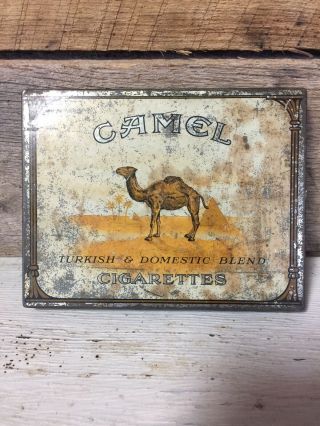 Vintage Camel Cigarette Tin Metal Box 5.  75 " X 4.  5 "