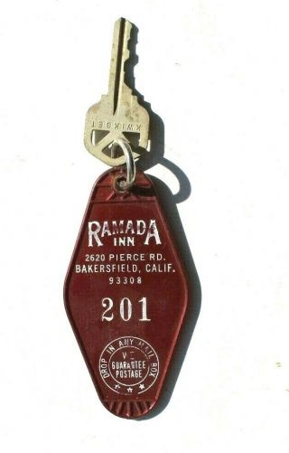 Vtg Ramada Inn Bakersfield California (201) Hotel Motel Room Key Keychain