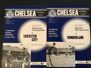 9 Vintage Chelsea Football Club Programmes 1966 - 67 Season.  League & Cup 3