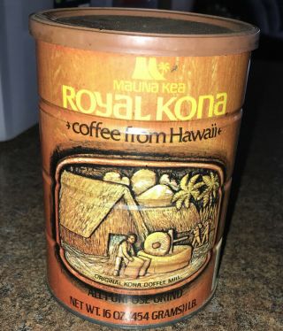 Vintage Royal Kona Coffee Tin Can