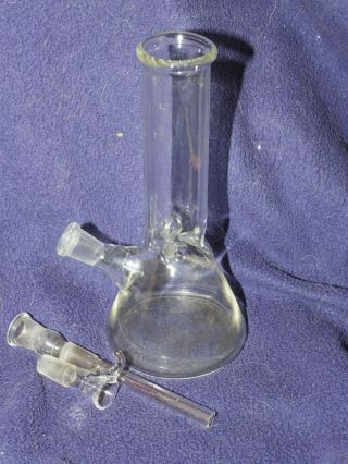 Hookah Water Pipe Heavy Glass 8 " 3 Piece Tobacco Beaker Base Bong W Ice Catcher