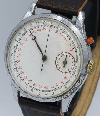 V.  Rare Vintage Oversize Military Lemania Stopwatch Chronograph Cal.  15ch (33.  3)