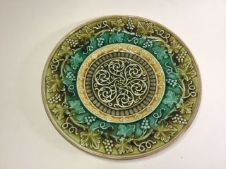Antique Villeroy & Boch Majolica Plate Classic Early Design & Marks c.  mid 1800s 2