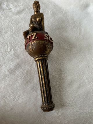 Vintage Schlitz Lady On The Earth Beer Tap Handle