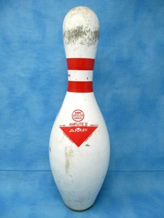 Vintage Bowling Pin Wibc Abc Approved Wood Plastic Coated Usa 15 "