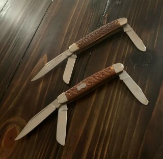 Set Of 2 Vintage Kutmaster 3 - Blade Pocket Knife,  Utica,  York