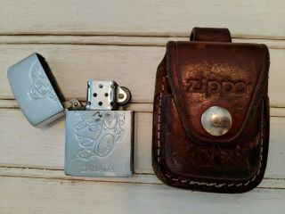 Zippo & Brown Leather Lighter Pouch/case/holder Belt Loop Sheath Made In U.  S.  A.