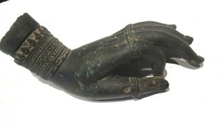 Thai Bronze Buddha Hand In The Vitarka Mudra Teaching Gesture - Sukothai Period.