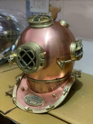 Copper Vintage Morse Scuba Divers Brass Diving Helmet Us Navy Deep Marine Diver