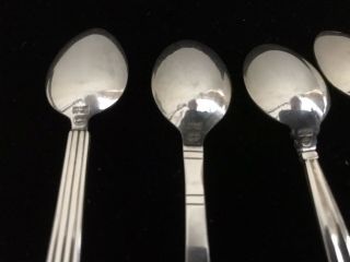 6 Assorted Vintage Georg Jensen Denmark Sterling Silver 3” Demitasse Spoons 3
