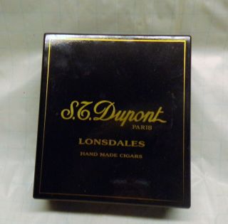 S.  T Dupont Paris Lonsdales Hand Made Cigars Black Wood Box Empty