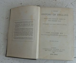 Vintage Book 1891 A Short History Of The England Cyril Ransome With Maps & Plans