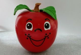 Vintage Fisher Price Happy Apple Chime Baby Toy Wobble Roly Poly 1972 Usa (y420)
