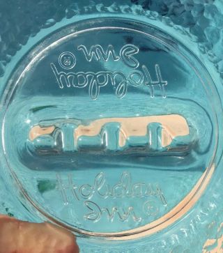 VINTAGE RETRO HOLIDAY INN HOTEL CLEAR GLASS EMBOSSED ADVERTISING ASHTRAY 4 