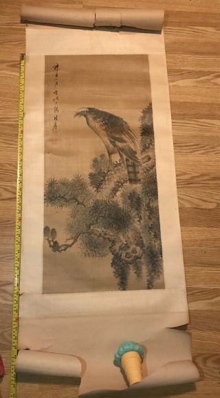 Antique Chinese Scroll Painting.  Very Old