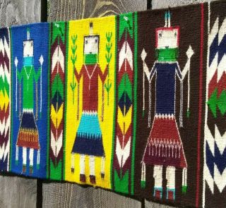 Antique Navajo Rug Yei Blanket Native American Indian Yeibechai Tapestry Weaving