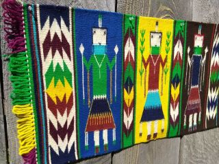 Antique Navajo Rug Yei Blanket Native American Indian Yeibechai Tapestry Weaving 3