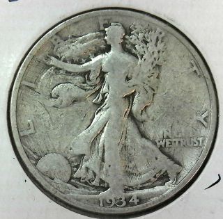 Vintage 1934 S Walking Half Buy It Now Great Collector Grade Coin