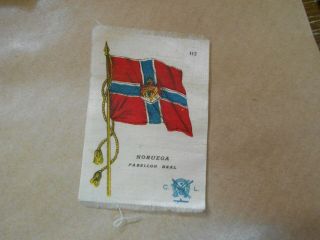 1916 Uruguayan Cigarrillos Londres Cigarrette Silk Card Norway Royal Pavillion