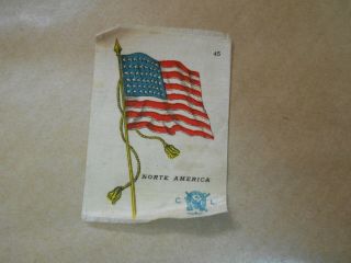 1916 Uruguayan Cigarrillos Londres Cigarrette Silk Card United States Flag