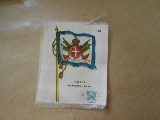 1916 Uruguayan Cigarrillos Londres Cigarrette Silk Card Royal Italy Flag