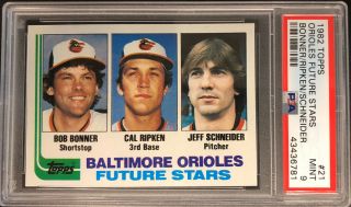 1982 Topps Cal Ripken Rookie 21 Baseball Card - Psa 9