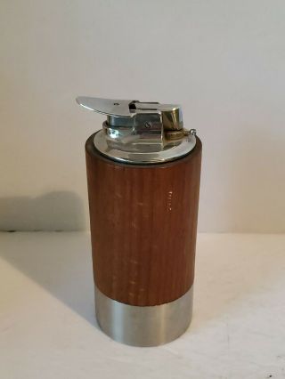 Ronson Norseman Metal Wood Table Cigarette Lighter Collectible Vintage