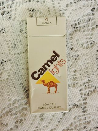 Vintage Camel Lights 4 Cigarette Hard Pack Empty Display Only - Complimentary