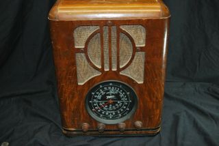 Antique Zenith Tombstone Wood Tube Radio Model: 6 - S - 229 For Parts/repair