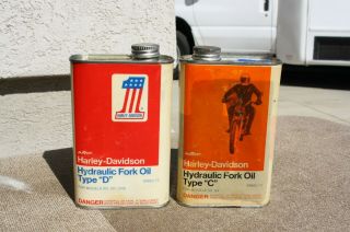 2 Vintage Harley Davidson Motorcycle Fork Oil Can 