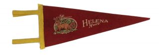 Vintage 12” Helena Montana 1950’s Felt Pennant W Deer In Forest Graphics